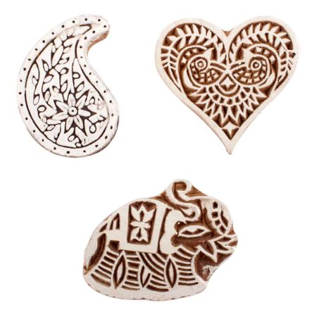 Set of 3 Piece New Mix Wooden Printing Block